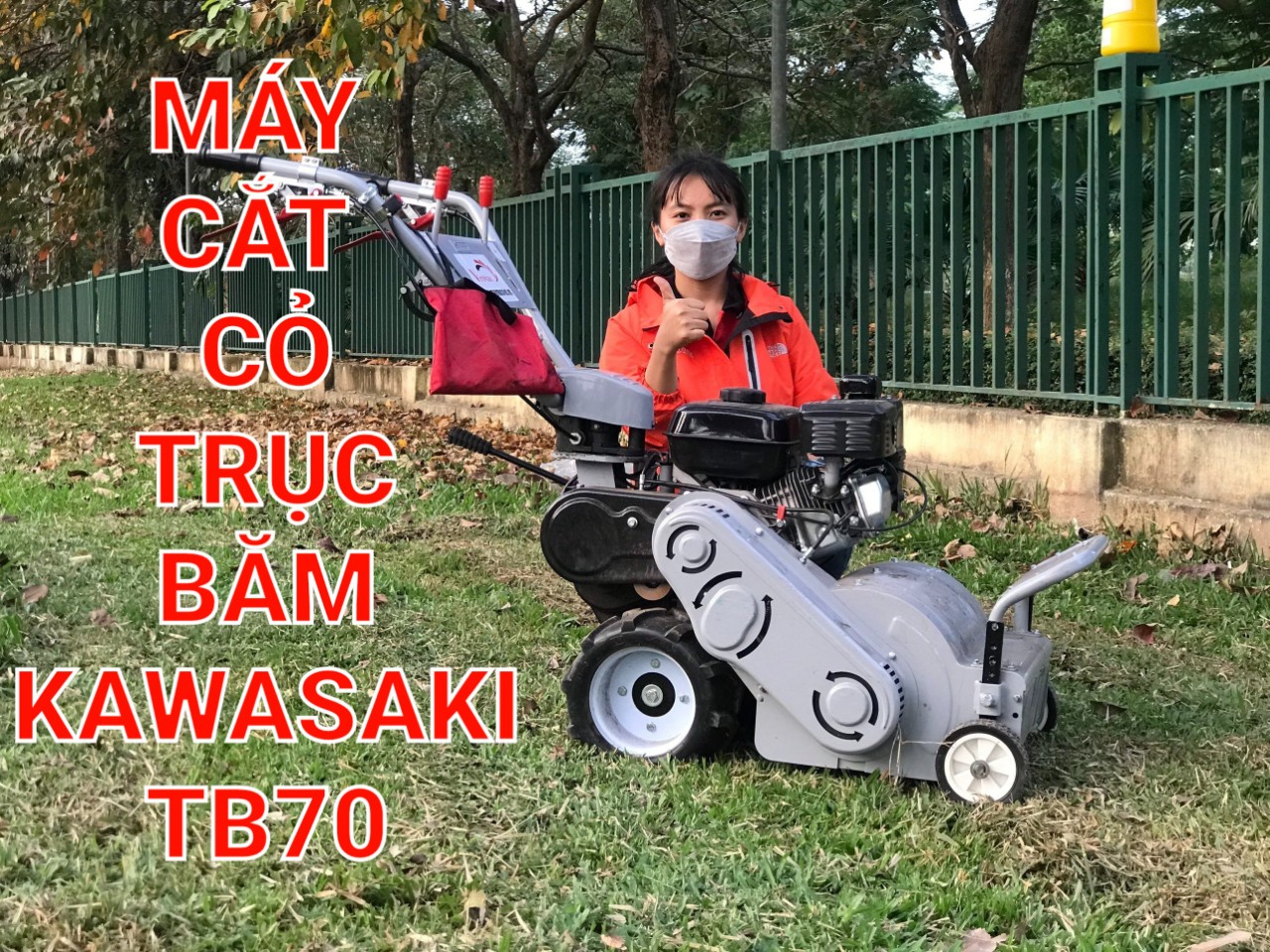 Máy cắt cỏ trục băm, máy quật cỏ băm cỏ kawasaki Tb70 chính hãng