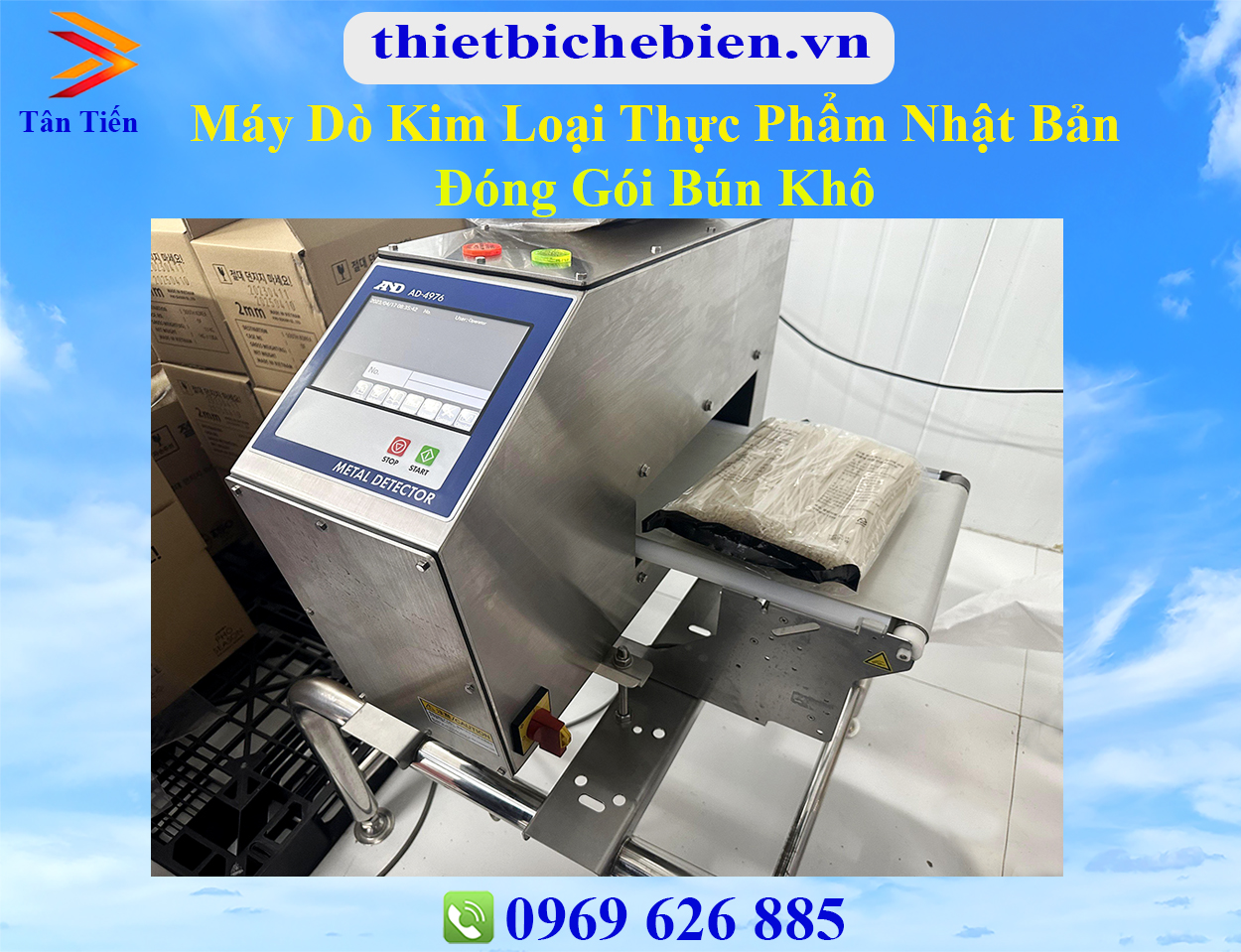 Máy dò kim loại thực phẩm Nhật Bản đóng gói bún khô