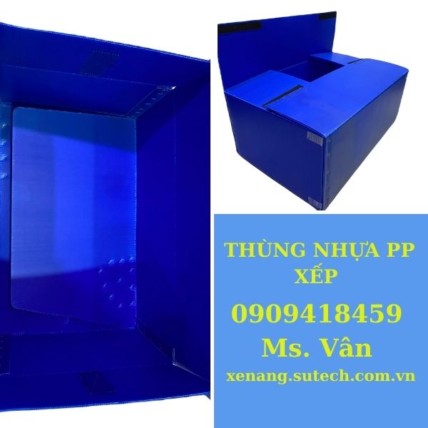 Thùng nhựa PP Danpla xếp 640x400x250(mm)