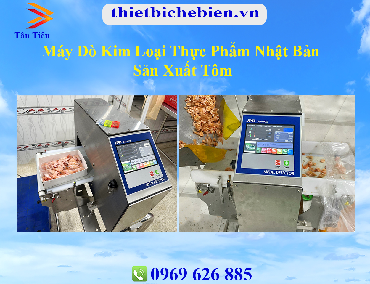 Máy dò kim loại thực phẩm Nhật Bản sản xuất tôm