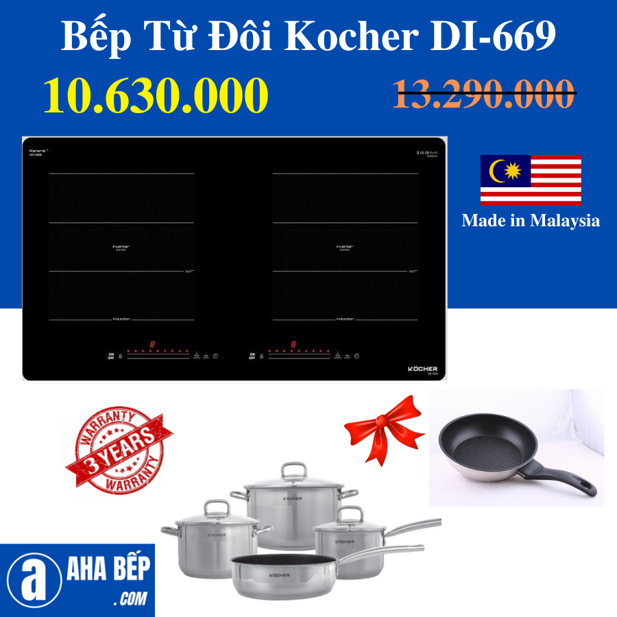 BẾP TỪ ĐÔI KOCHER DI-669: An toàn tuyệt đối, nấu ăn nhanh chóng