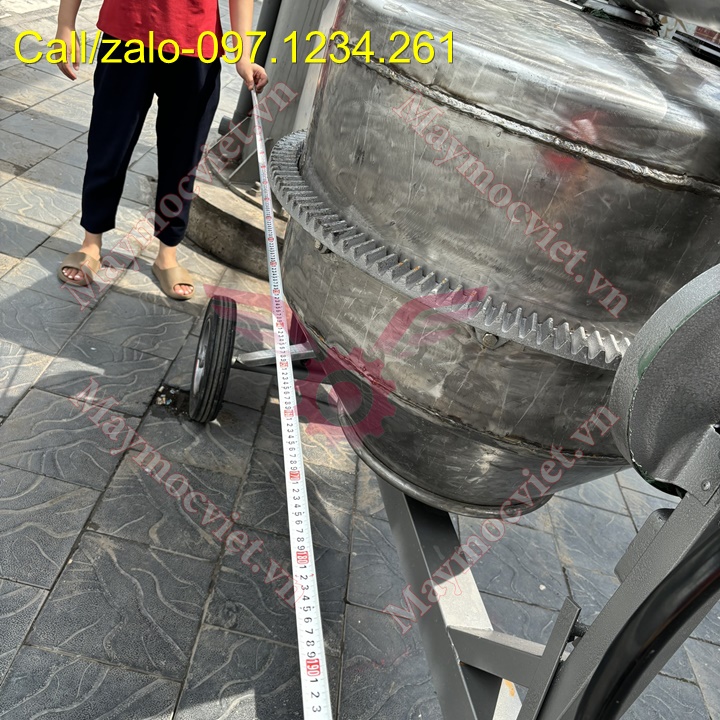 Máy trộn bê tông 350L inox chạy điện giá rẻ