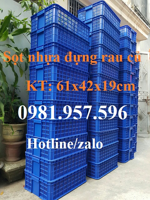 sọt nhựa đựng rau củ, sóng nhựa hở đựng hàng trong siêu thị