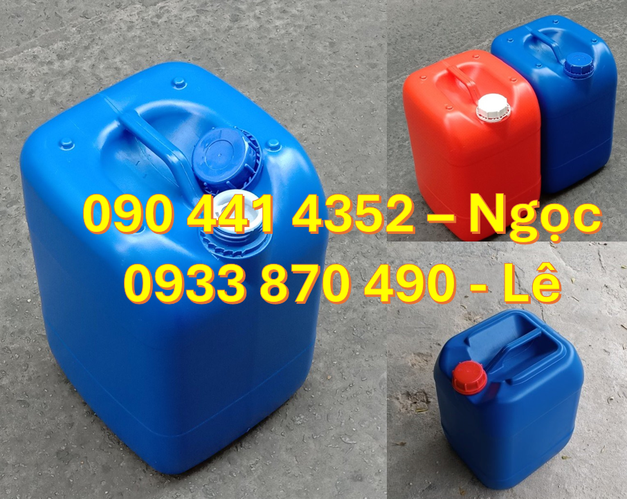 Gía can nhựa 30 lít rẻ, can nhựa 25 lít màu xanh lá, can nhựa 20 lít