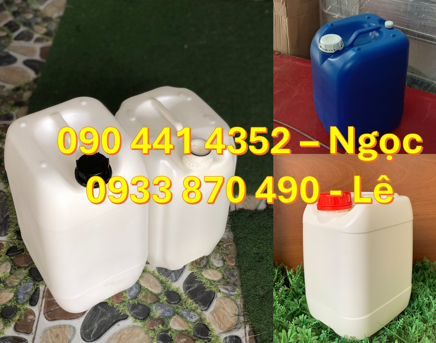 Gía can nhựa 30 lít rẻ, can nhựa 25 lít màu xanh lá, can nhựa 20 lít