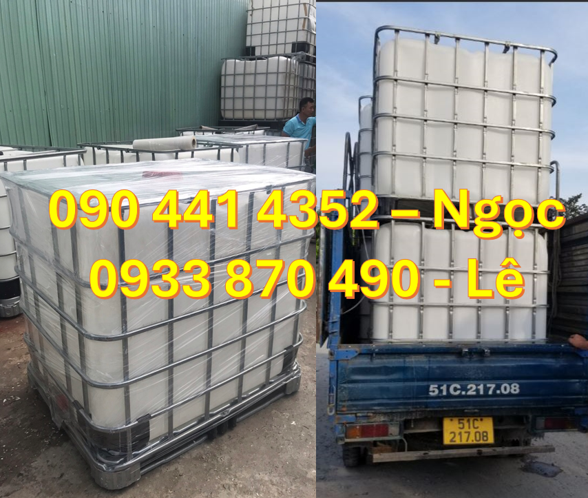 Thanh lý bồn nhựa ibc 1000L màu trắng, tank nhựa 1000 lít xuất khẩu