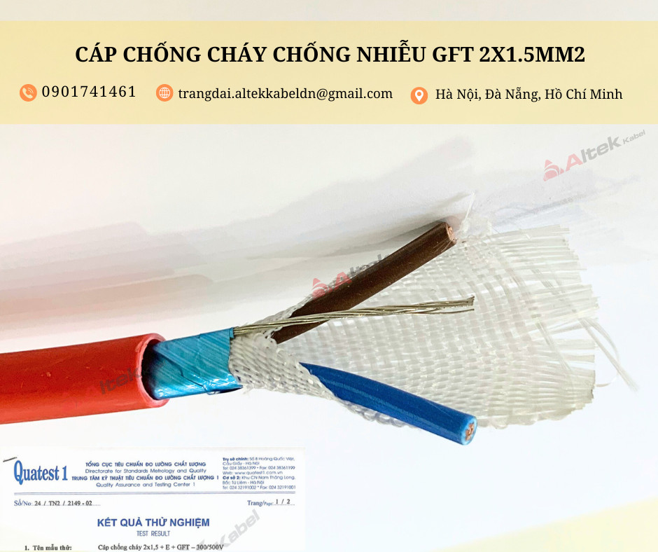 Dây tín hiệu chống nhiễu, chống cháy chịu nhiệt 2 lõi Altek Kabel nhập