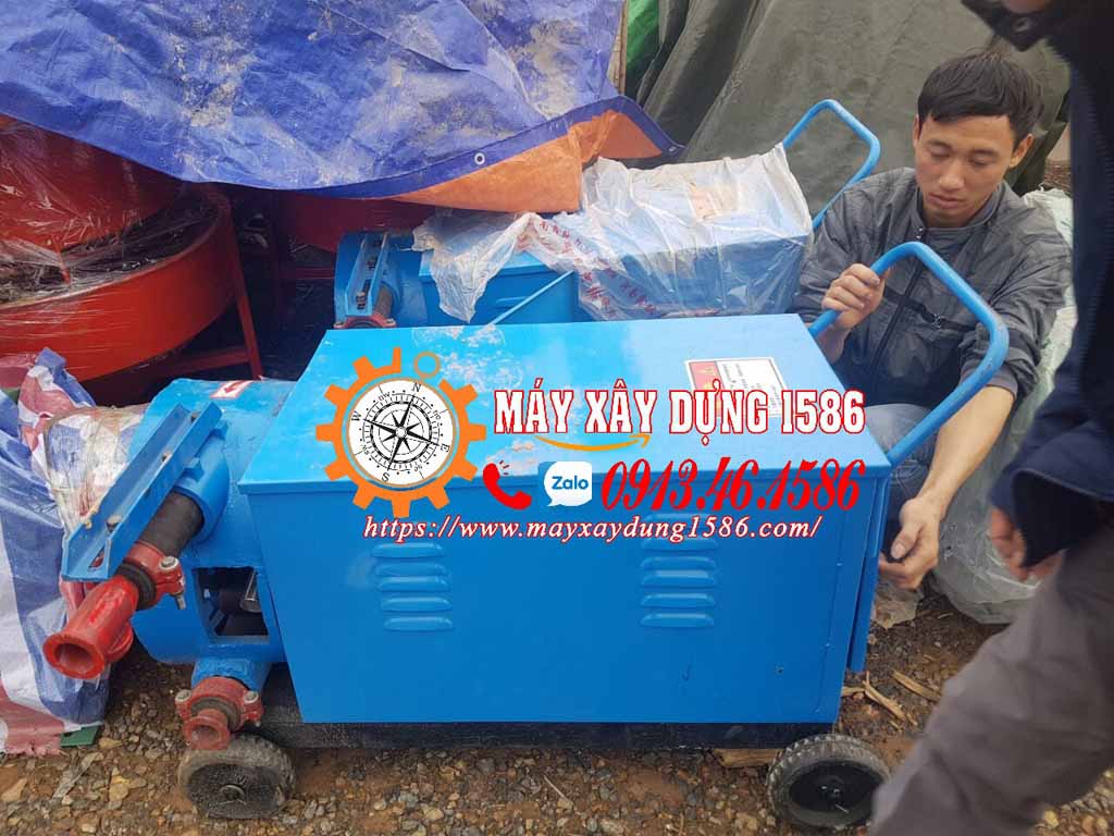 Máy bơm vữa ép ống HJB-02, sẵn kho giá tốt