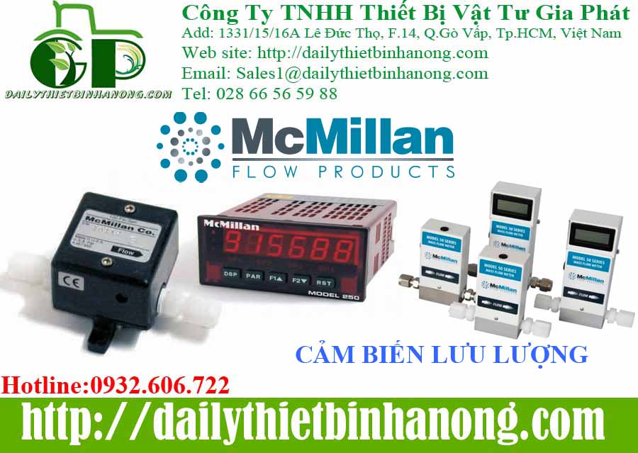 Cảm biến lưu lượng, đồng hồ đo, bộ điều khiển hãng McMillan