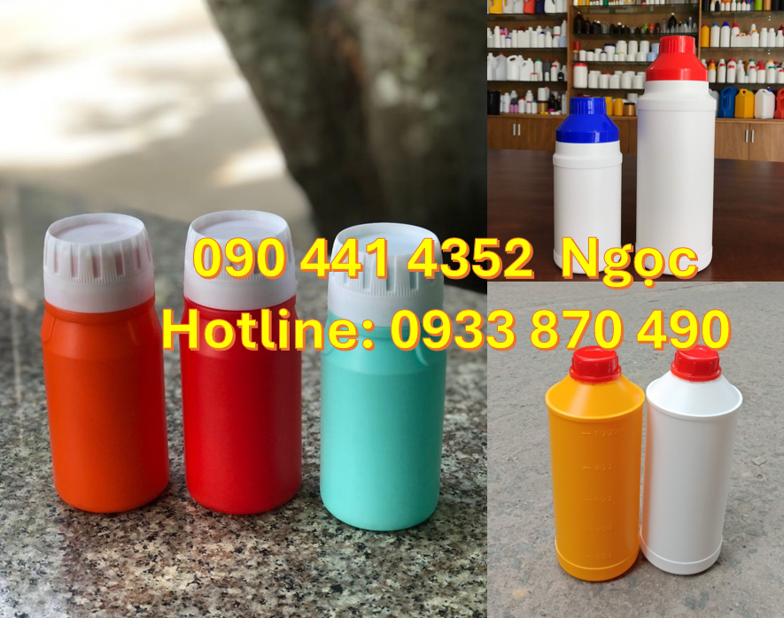 SX chai nhựa đựng hoá chất 1 lít, chai nhựa vuông 500ml dày đựng cồn,