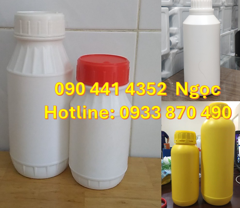SX chai nhựa đựng hoá chất 1 lít, chai nhựa vuông 500ml dày đựng cồn,
