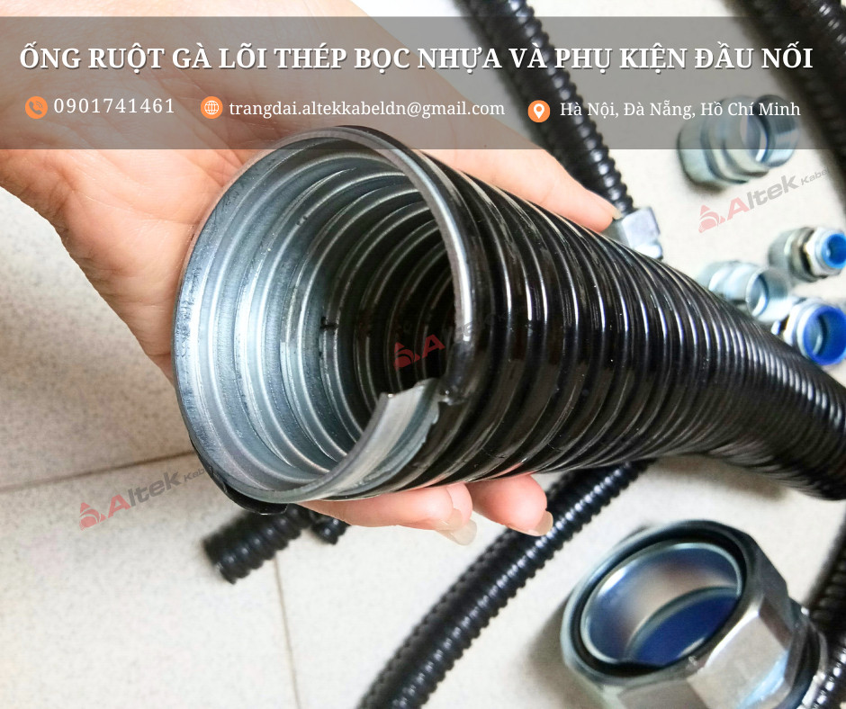 Ống ruột gà lõi thép bọc nhựa pvc phi 40 - 1 1/4