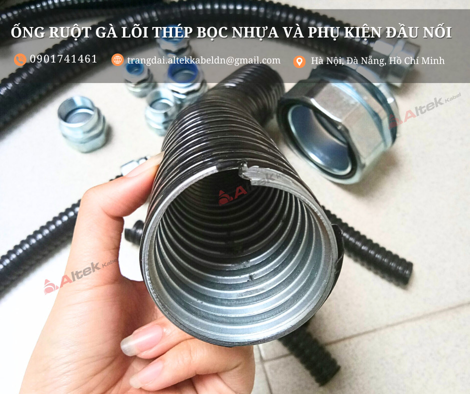 Ống ruột gà lõi thép bọc nhựa pvc phi 40 - 1 1/4