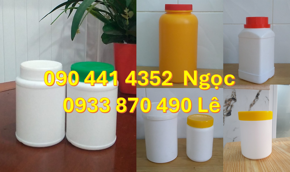 SX hủ nhựa HDPE cao cấp, hủ nhựa dày 1kg, hủ nhựa 500g, hủ nhựa 250gr