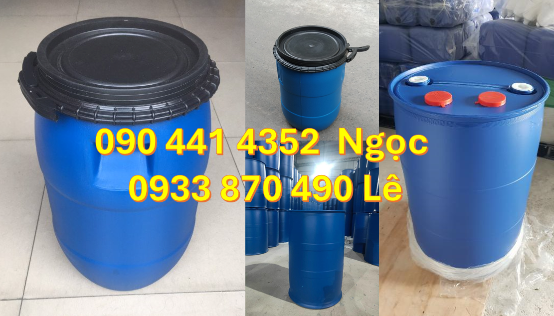 Thùng phuy nhựa 220 lít đựng hoá chất thí nghiệm, thùng phuy nhựa 150L