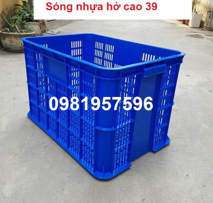 Sóng nhựa hở cao 39, sọt nhựa công nghiệp, sóng nhựa, sọt nhưạ