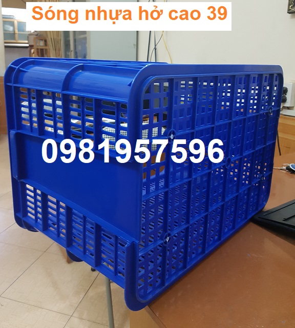 Sóng nhựa hở cao 39, sọt nhựa công nghiệp, sóng nhựa, sọt nhưạ