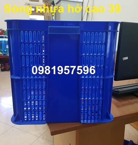 Sóng nhựa hở cao 39, sọt nhựa công nghiệp, sóng nhựa, sọt nhưạ