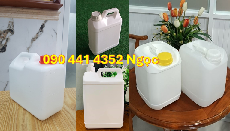 Can nhựa 5 lít đựng mủ cao su, can nhựa 2 lít đựng thuốc tẩy, can nhựa