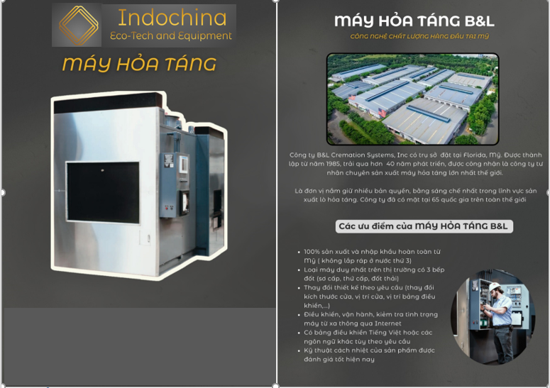 Bán Lò Hỏa táng B & L của Mỹ, nhập khẩu nguyên chiếc 100%