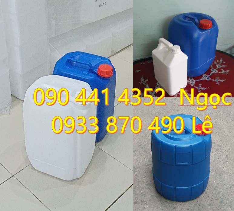 Can nhựa 10 lít đựng chất tẩy rửa, can nhựa 20 lít đựng cồn, can nhựa