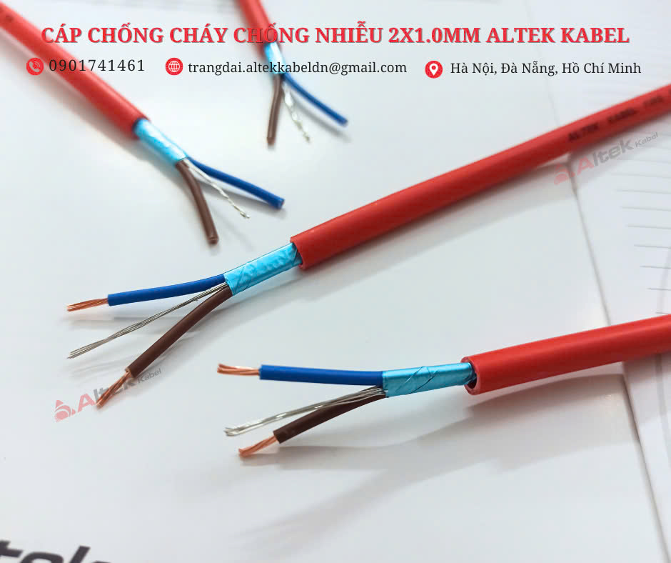 Dây tín hiệu chống cháy 2x1.0mm2, chống nhiễu