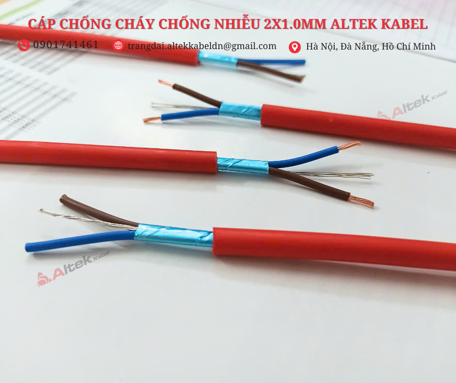 Dây tín hiệu chống cháy 2x1.0mm2, chống nhiễu