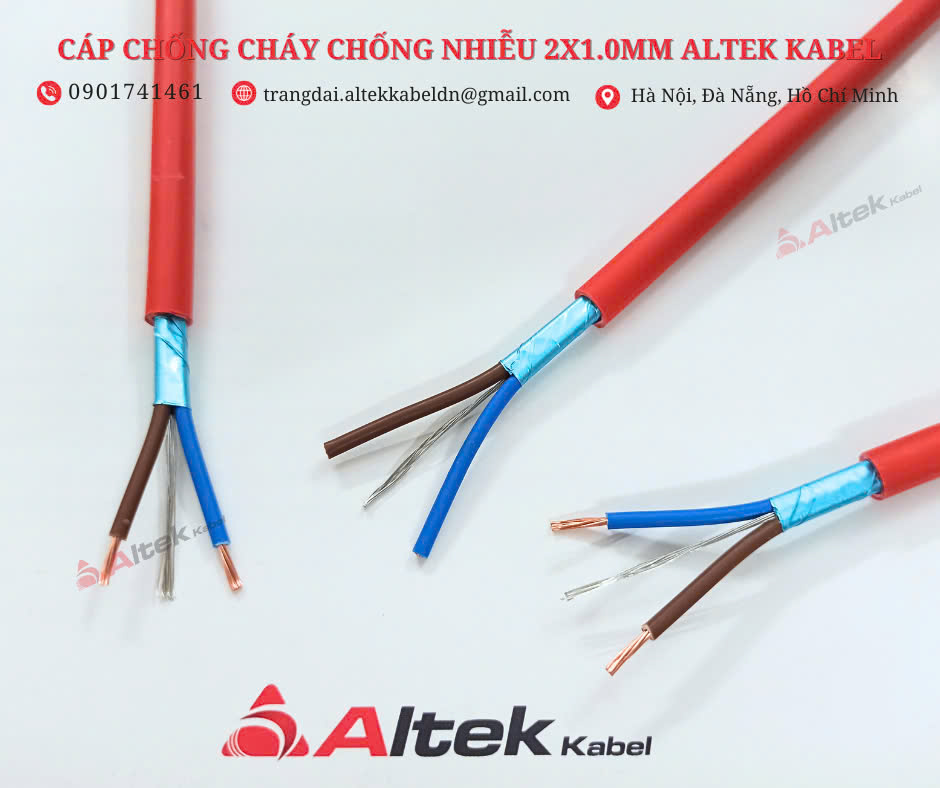 Dây tín hiệu chống cháy 2x1.0mm2, chống nhiễu