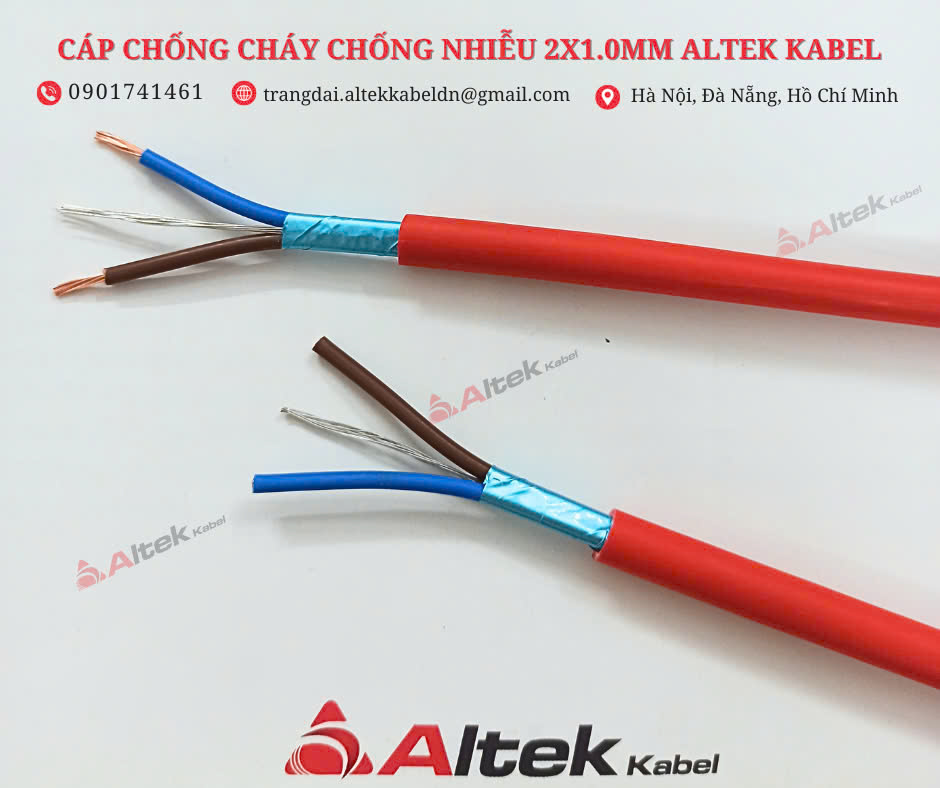 Dây tín hiệu chống cháy 2x1.0mm2, chống nhiễu