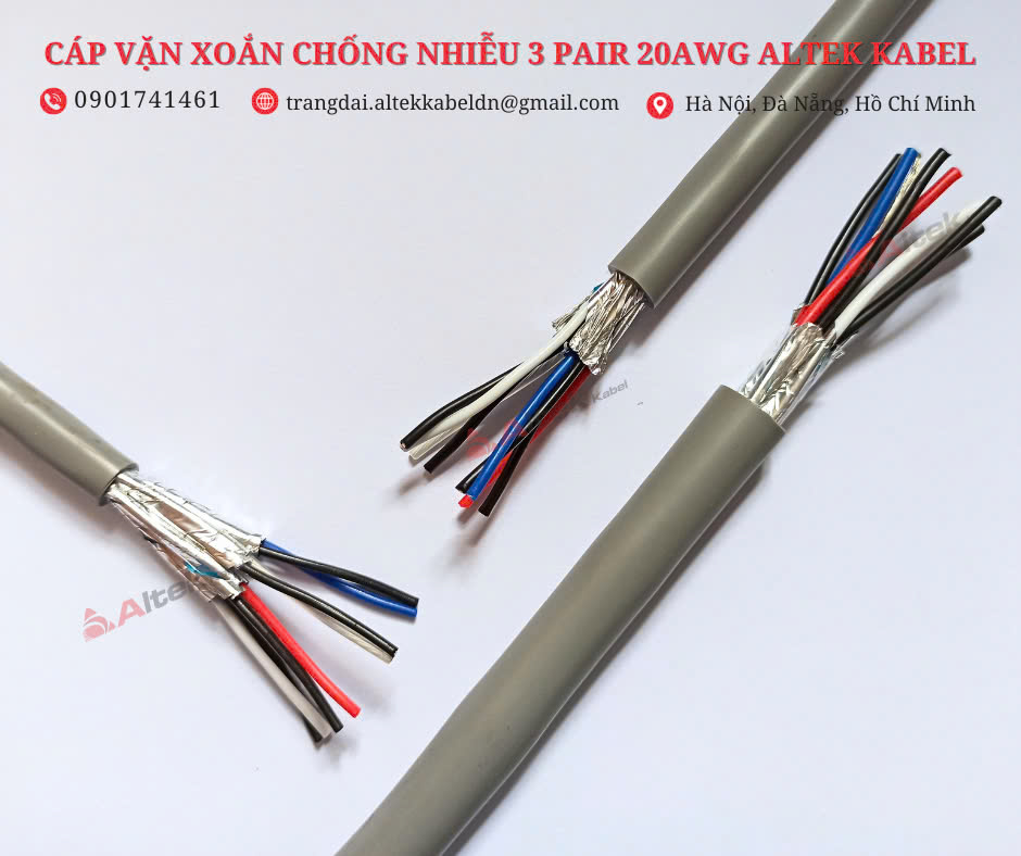 Dây tín hiệu vặn xoắn chống nhiễu Altek Kabel 20AWG