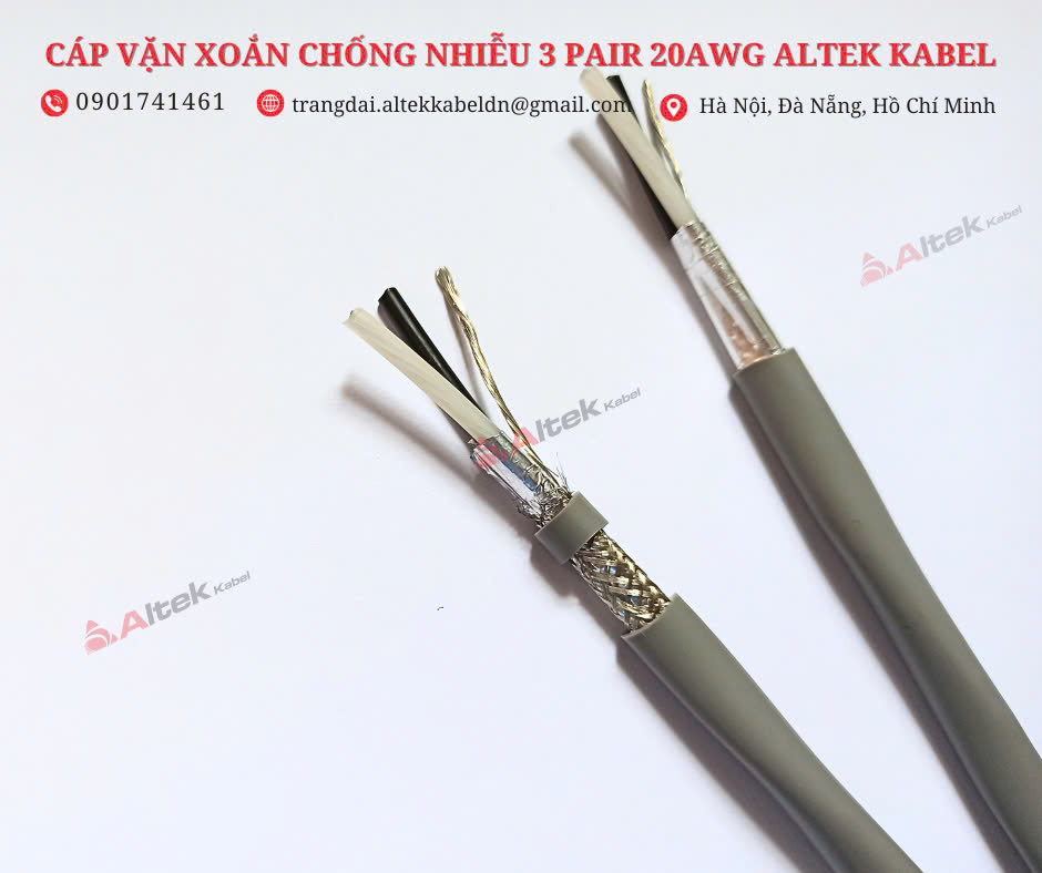 Dây tín hiệu vặn xoắn chống nhiễu Altek Kabel 20AWG