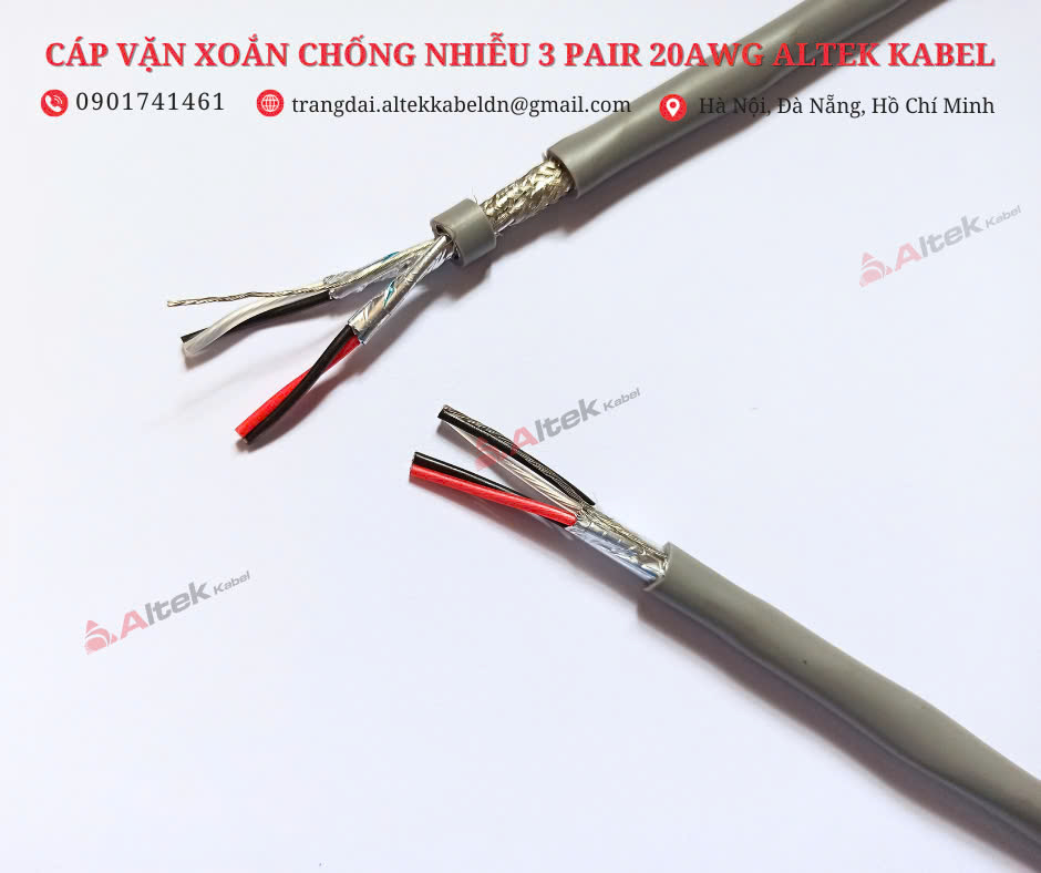 Dây tín hiệu vặn xoắn chống nhiễu Altek Kabel 20AWG