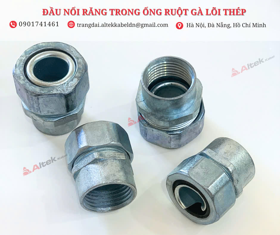 Phụ kiện đầu nối ống ruột gà lõi thép bọc nhựa