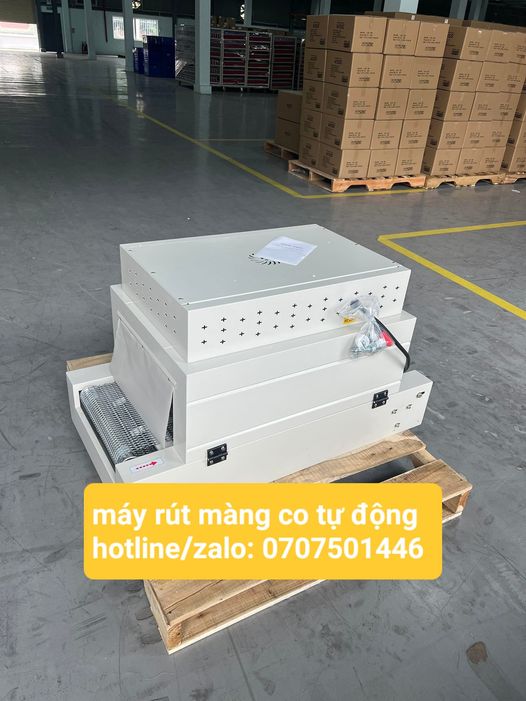 Máy rút màng co tự động bs 4020 băng tải lưới