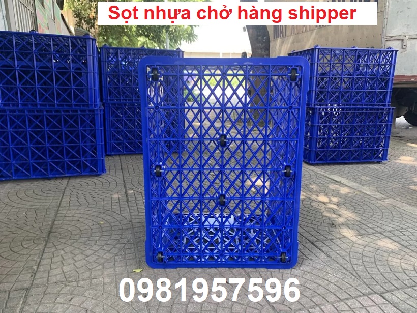 Sọt nhựa chở hàng xe máy 8 bánh xe, sọt nhựa loại lớn