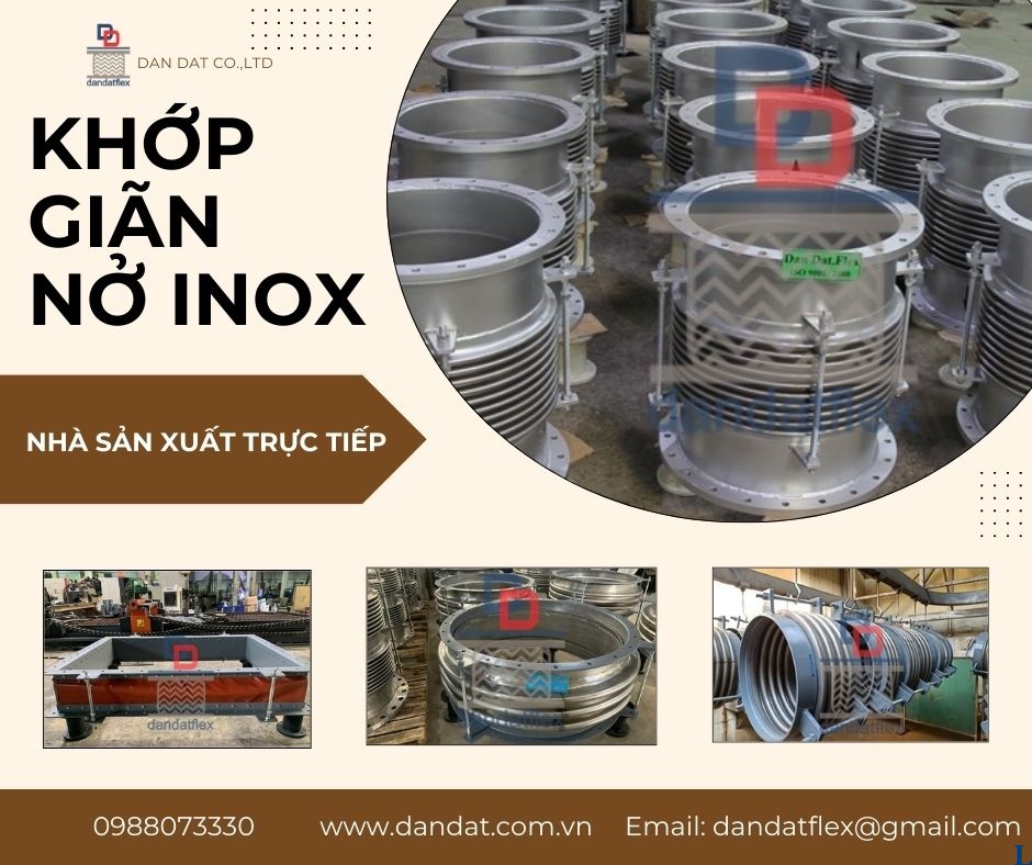 Khớp nối giãn nở inox 304 inox 316 sản xuất theo yêu cầu