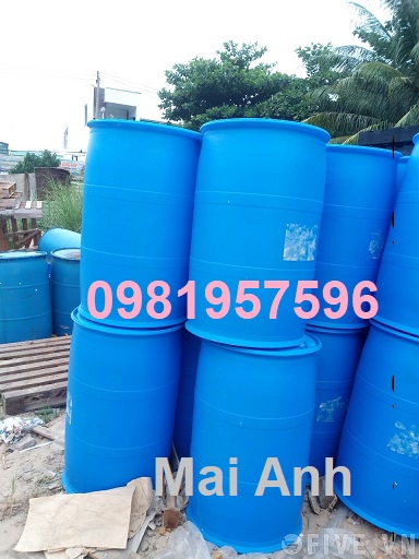 Phuy nhựa nắp kín 220l, phuy nhựa cũ làm bè