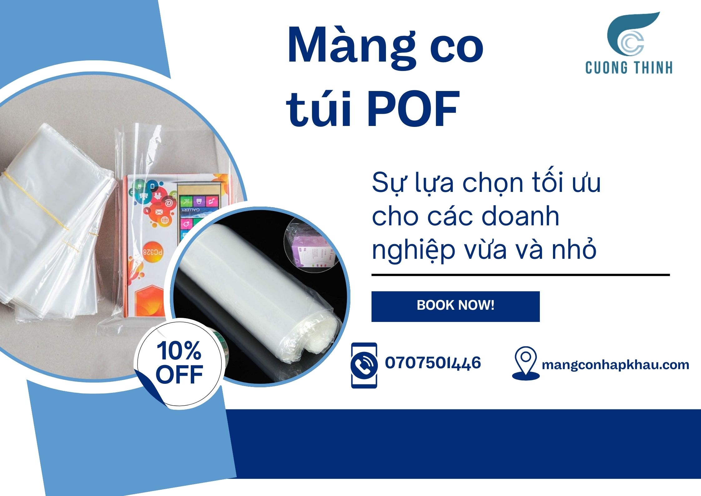 cung cấp màng co túi pof cắt sẵn thành túi