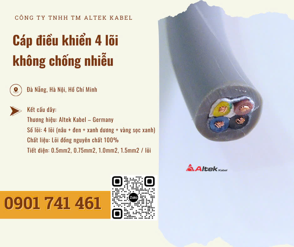 Cáp điều khiển, cáp tín hiệu 4 lõi Altek Kabel