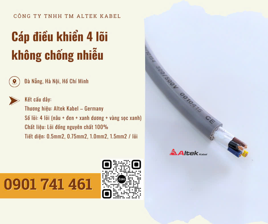 Cáp điều khiển, cáp tín hiệu 4 lõi Altek Kabel