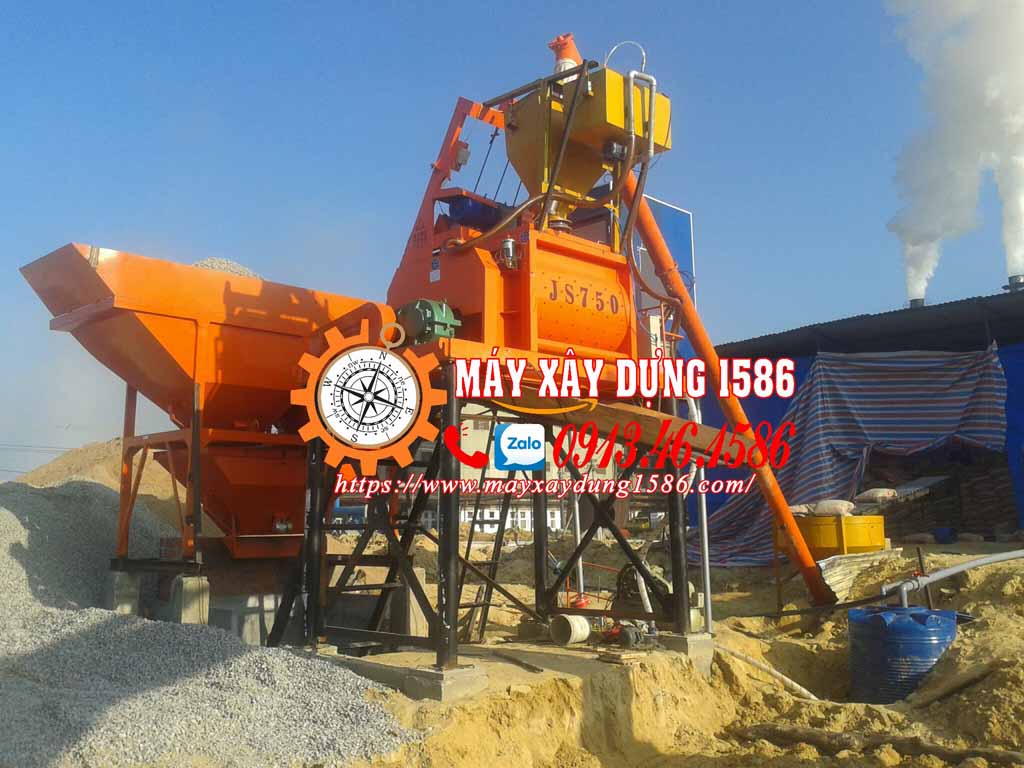 Máy trộn bê tông, trạm trộn bê tông js500, js750