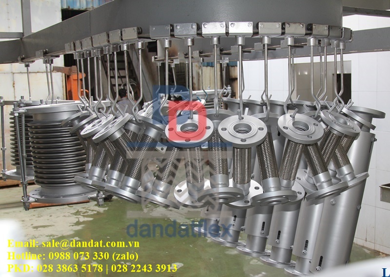 Khớp nối mềm chống rung, khớp nối mềm inox mặt bích