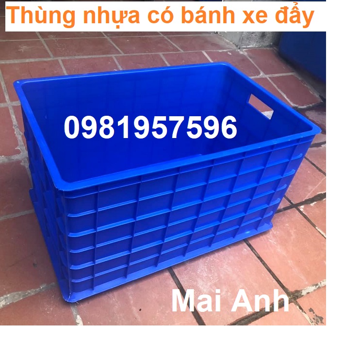 THÙNG NHỰA ĐẶC KT 78X50X43 CM, thùng  nhựa có bánh xe