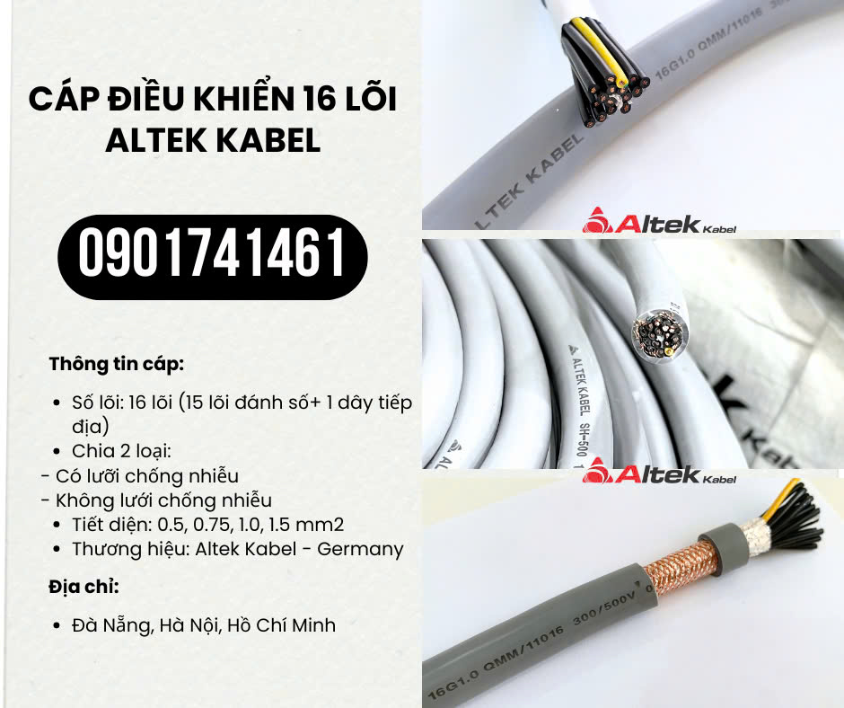 Cáp điều khiển 16 lõi Altek Kabel chống nhiễu/ không chống nhiễu