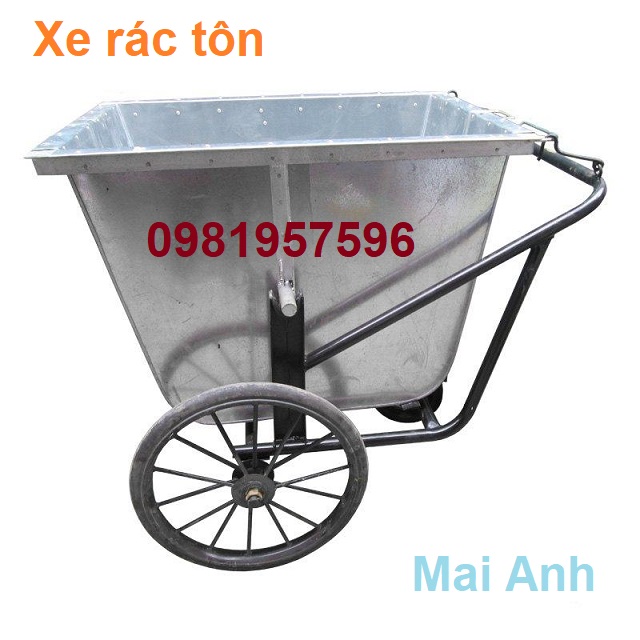 xe gom rác 500l, vệ sinh công nghiệp, xe gom rác tôn