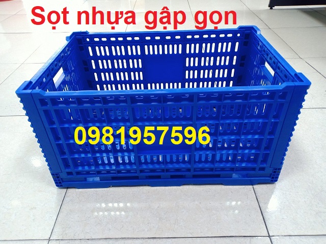 thùng nhựa gập gọn, sọt nhựa gập gọn nhựa nguyên sinh