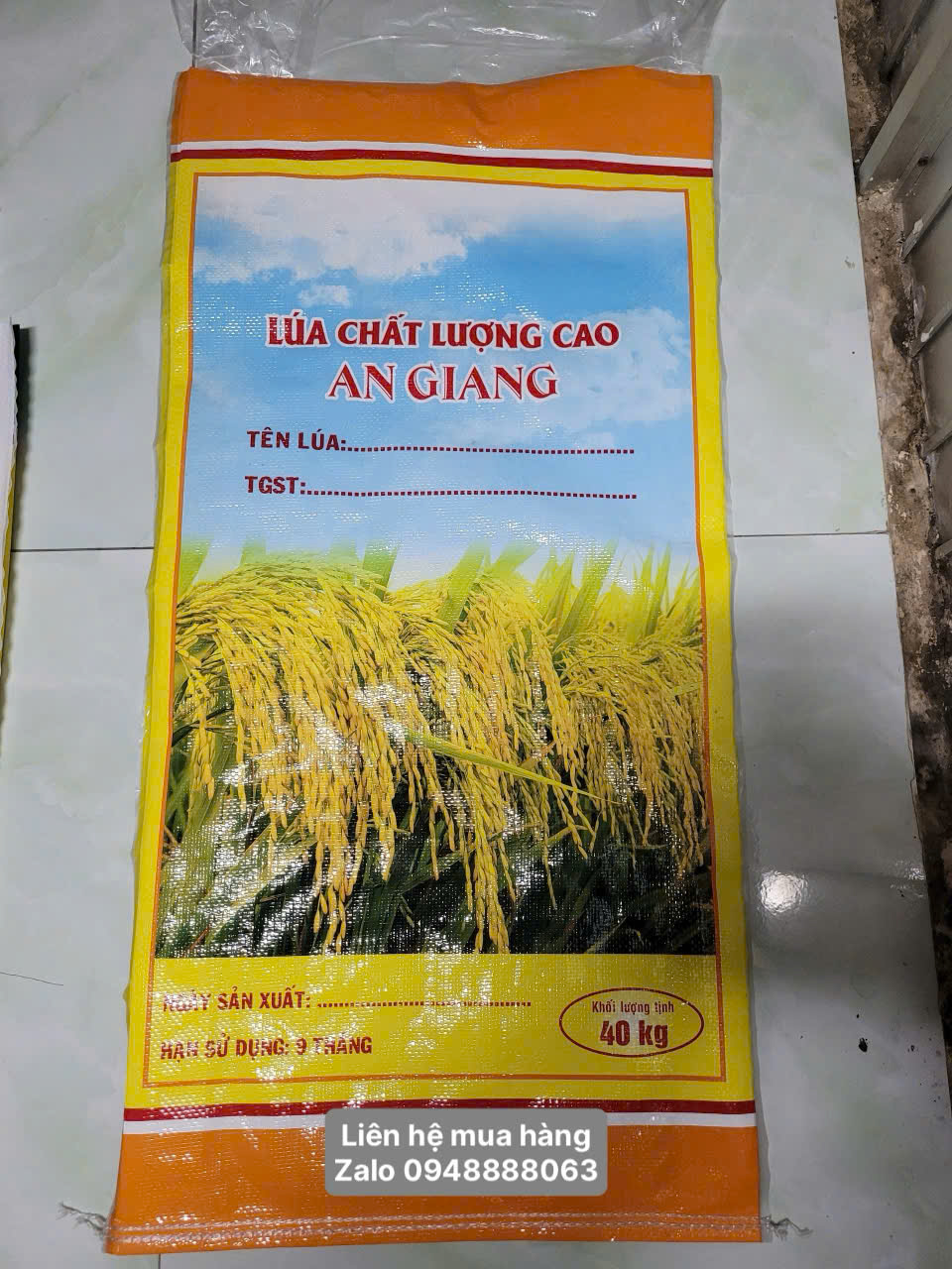 Bao lúa giống 40kg in sẳn có lồng sẳn PE