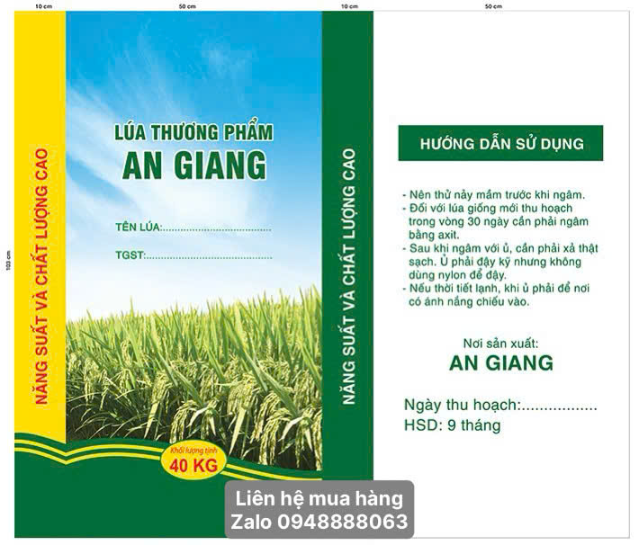 Bao lúa giống 40kg có PE in sẳn chất lượng