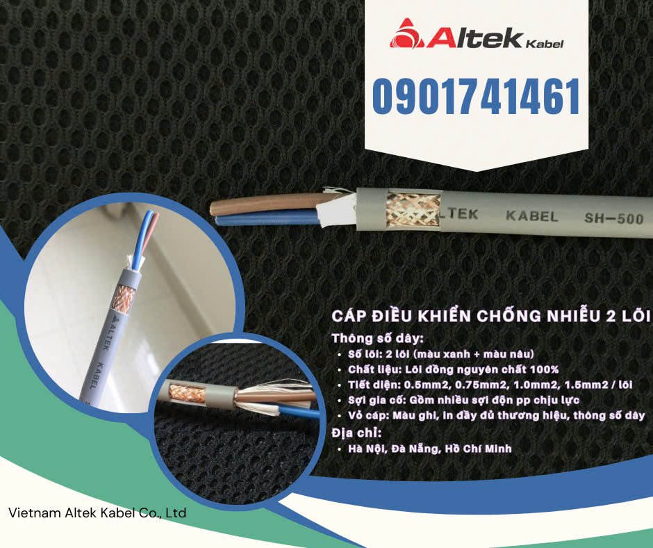 Nhà phân phối cáp điều khiển 2 lõi Altek kabel tại Đà Nẵng