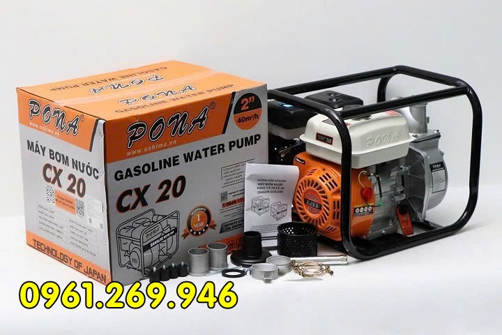 Máy bơm nước chống ngập úng Pona CX20 động cơ xăng 5.5HP